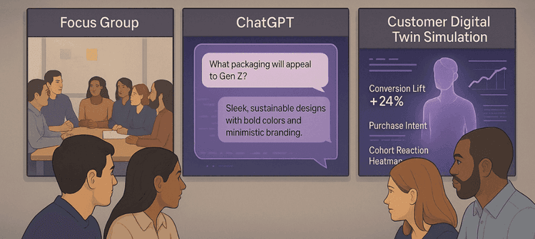 Customer digital twins vs focus groups vs ChatGPT: Concept testing in market research