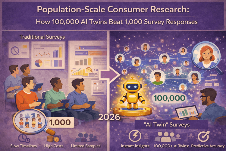 Population-Scale Consumer Research: How 100,000 AI Twins Beat 1,000 Survey Responses